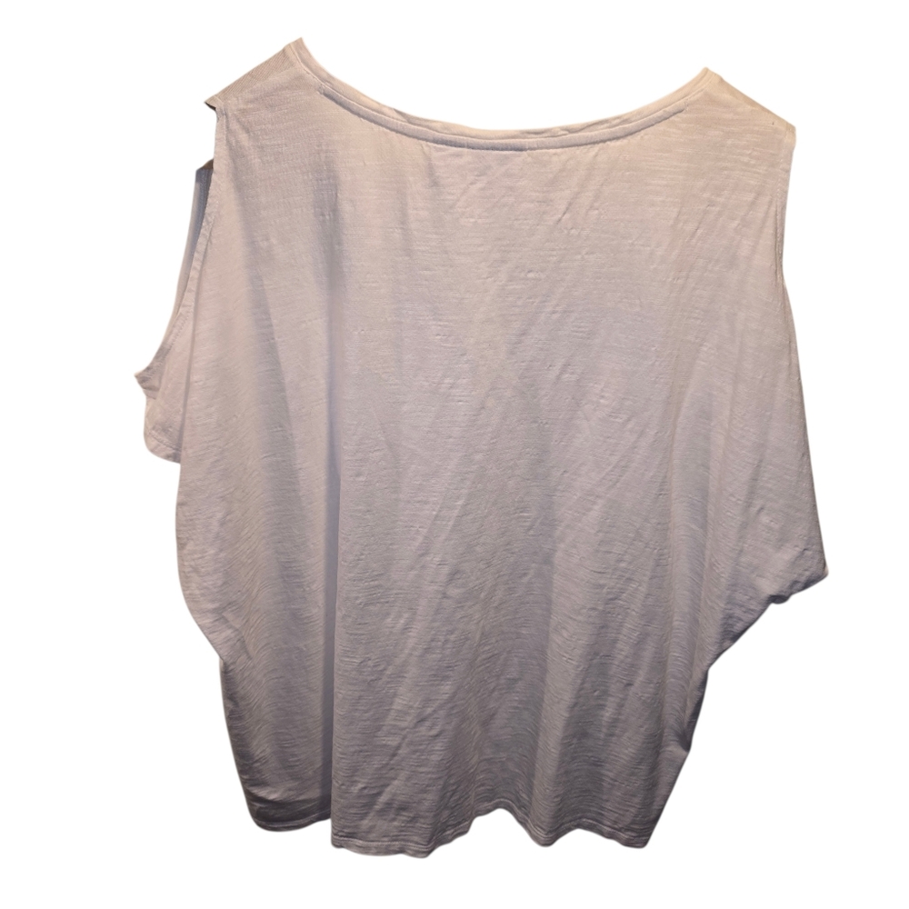 Chico's Sz. Xlarge White Cold Shoulder Tshirt - Picture 2 of 7